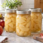 Sealed jars of Apples prepared using the tested Bernardin method