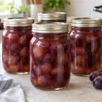 Sealed jars of Grapes in Syrup prepared using the tested Bernardin method