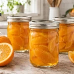 Sealed jars of Oranges in Cointreau prepared using the tested Bernardin method