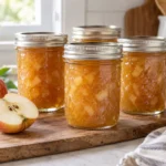 Sealed jars of Apple Jam prepared using the tested Bernardin method