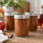 Sealed jars of Apple Maple Butter prepared using the tested Bernardin method