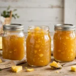 Best of Show Pineapple Jam Recipe in glass canning jars — home canning recipe