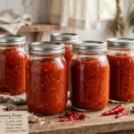 Chili Sauce in glass canning jars — home canning recipe