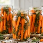 Dilly Carrots Recipe – Canning Carrots in glass canning jars — home canning recipe