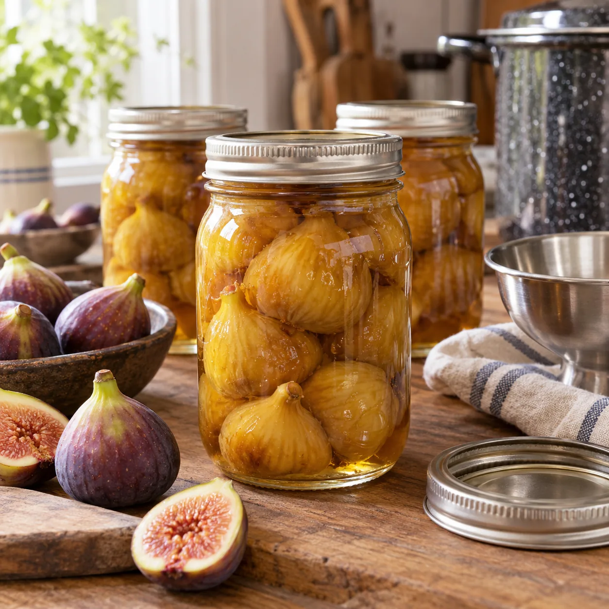 Home-canned whole figs in syrup