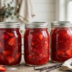 Food in Jars’ Strawberry Vanilla Jam in glass canning jars — home canning recipe