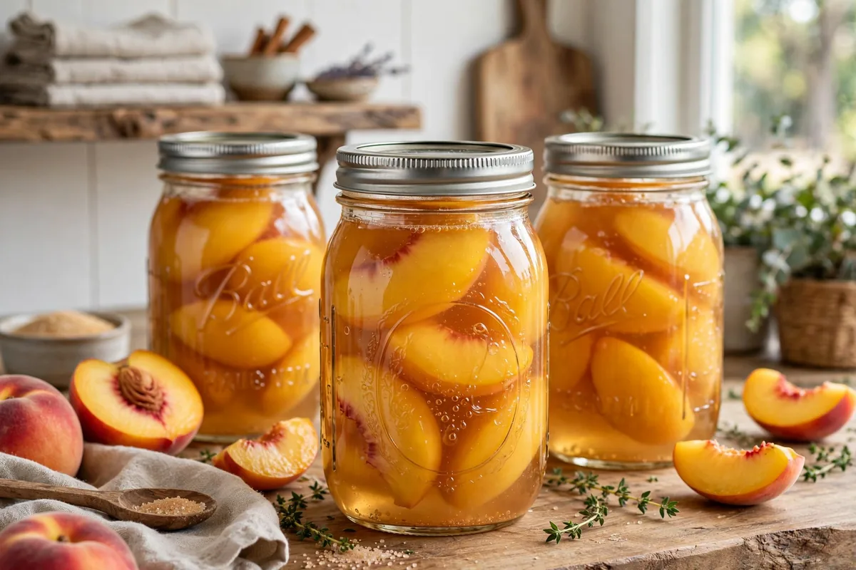 Ken Pitman’s Blue Ribbon Peaches in Heavy Syrup — Mrs. Wages 1 Ken Pitman’s Blue Ribbon Peaches in Heavy Syrup in glass canning jars — home canning recipe