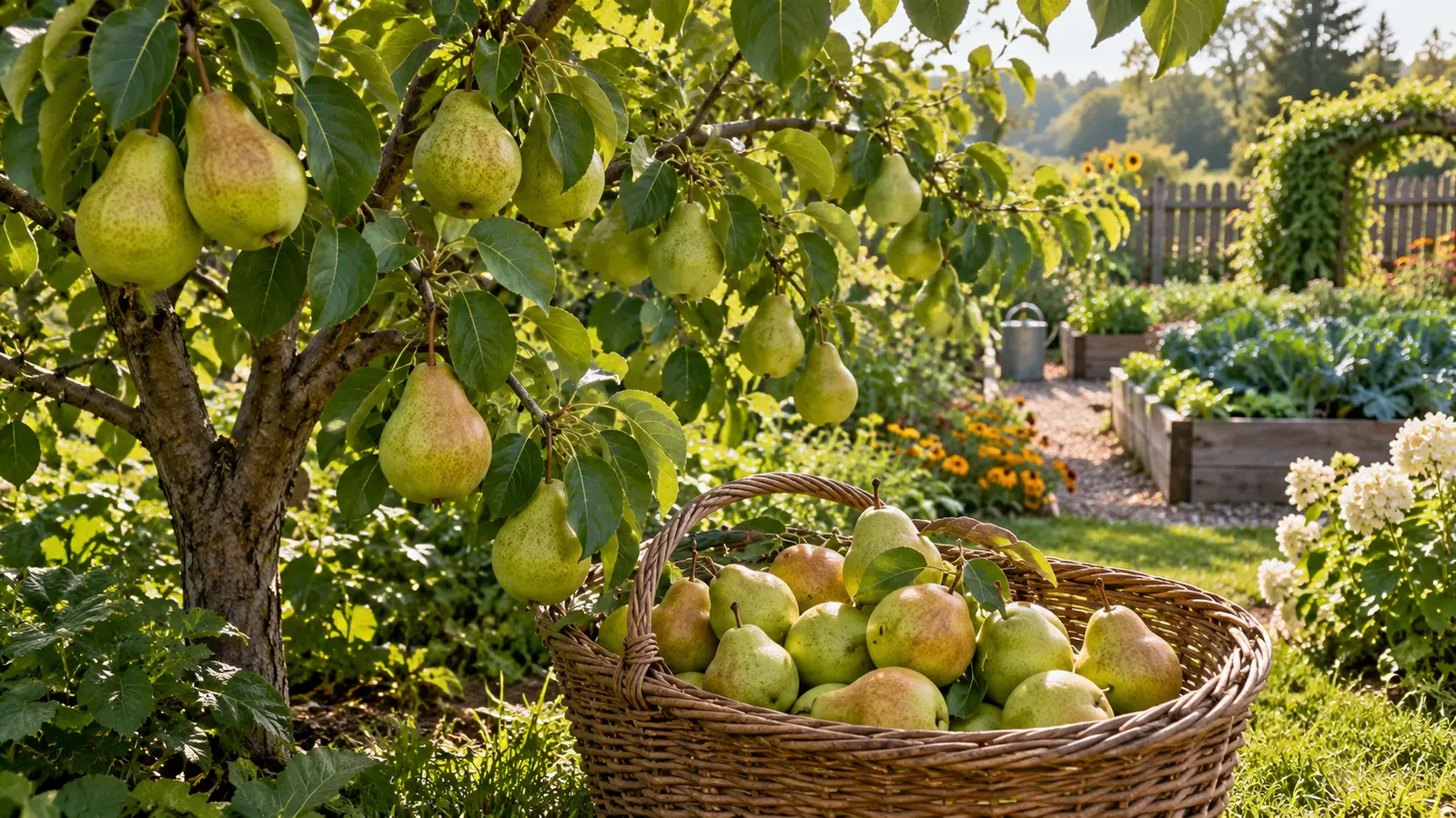 pear plants and harvest for planning a home canning garden