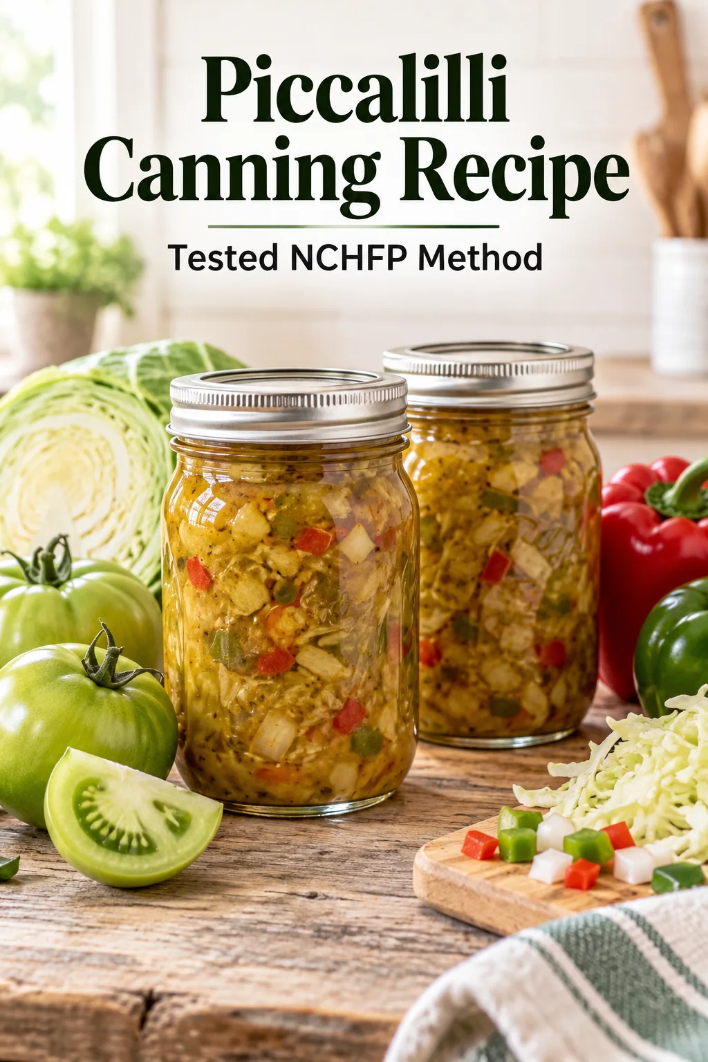 Home-canned piccalilli relish
