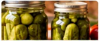Home-canned pickles and fermented foods
