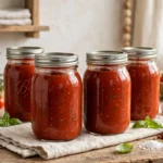 Pizza Sauce in glass canning jars — home canning recipe