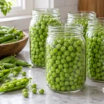 Home pressure-canned green or English peas in jars — NCHFP recipe