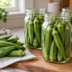 Home pressure-canned okra in jars — NCHFP recipe