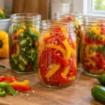 Home pressure-canned hot and sweet peppers in jars — NCHFP recipe