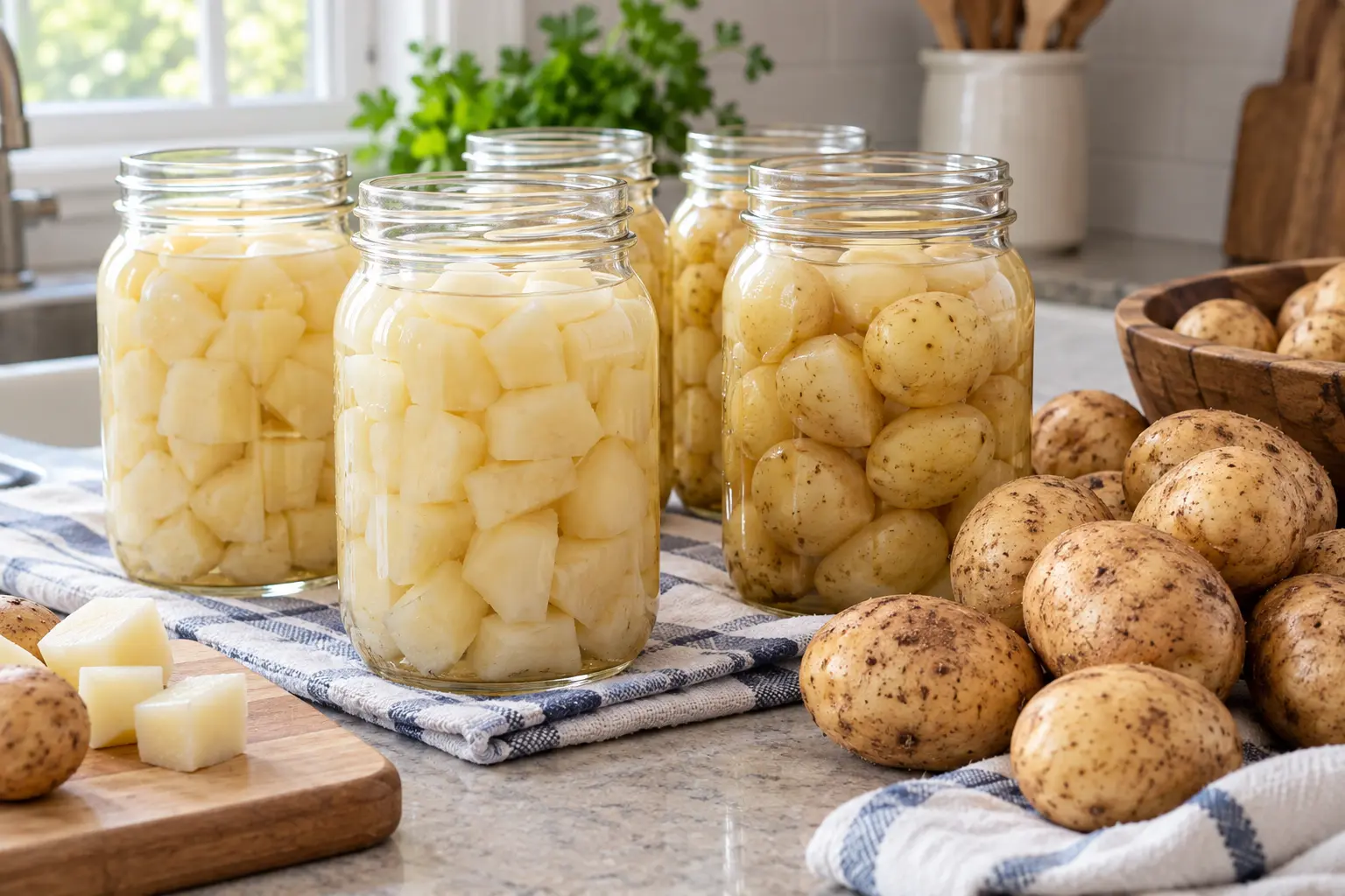 Home pressure-canned white potatoes in jars — NCHFP recipe