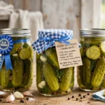 Rod Zeitler’s Blue Ribbon Kosher Dill Pickles in glass canning jars — home canning recipe