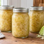 Sealed jars of Sauerkraut prepared using the tested NCHFP method